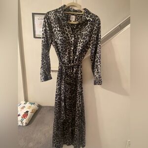 Leopard Print Long Sleeve Dress